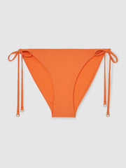 Side Tie Bikini Bottoms Coral Orange | Womens