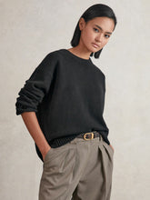 Wool-Cashmere Crew-Neck Jumper Black | Womens