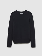 Wool-Blend Open-Stitch Jumper with Cashmere Navy | Womens