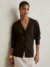 Wool-Blend Fitted Cardigan With Cashmere Chocolate | Womens