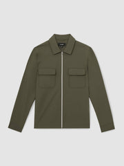 Technical Zip-Through Overshirt Green | Mens