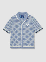 Tom Daley Wave-Knit Shirt Soft Blue/White | Mens