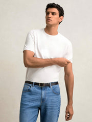 Stretch-Cotton Crew-Neck T-Shirt White | Mens