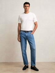 Stretch-Cotton Crew-Neck T-Shirt White | Mens