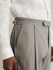 Regular Fit Herringbone Trousers With Cotton Grey | Mens