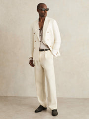 Merino Wool Button-Through Cardigan Wicker Brown Melange | Mens