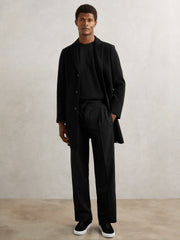 Relaxed-Fit Twill Drawstring Trousers Black | Mens