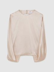 Silk Draped Sleeveless Top Champagne Neutral | Womens