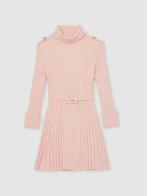 13-14 yrs Rib-Knit Roll-Neck Belted Dress Pink | Children