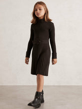 3-9 yrs Rib-Knit Roll-Neck Belted Dress Chocolate | Children