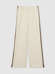 Petite Side-Stripe Wide-Leg Trousers Cream | Womens