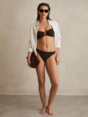 Removable Strap Bandeau Bikini Top Chocolate | Womens