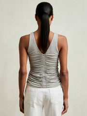 Stretch Lyocell Jersey Ruched Vest Silver Grey | Womens