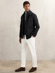 Removable-Gilet Safari Jacket Navy | Mens