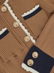 3-9 yrs Scallop-Trim Rib-Knit Dress Camel | Children