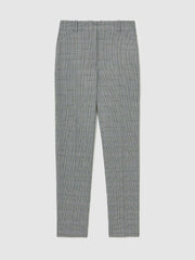 Check Slim-Fit Suit Trousers Grey | Womens