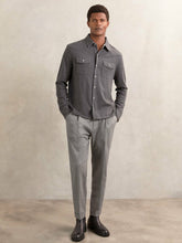 Cotton-Cashmere Western Knitted Shirt Charcoal Grey | Mens