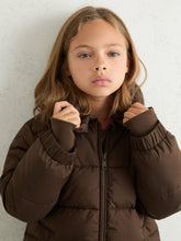 9-13 yrs Short Hooded Puffer Coat Chocolate | Children