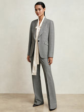 Petite Check Flared Suit Trousers Grey | Womens