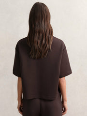 Short-Sleeve Half-Zip Sweatshirt Plum Purple | Womens