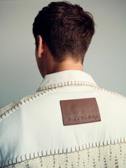 | Tom Daley Crochet Denim Jacket Off White | Mens