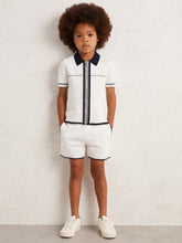 3-9 yrs Tipped Knit Stitch-Detail Shorts White/Navy | Children
