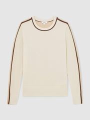 Wool-Blend Colour-Block Jumper With Cashmere Cream/Neutral | Womens
