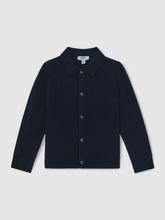 13-14 yrs Wool V-Stitch Button-Through Cardigan Navy Blue | Children
