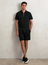 Textured Drawstring Shorts Black | Mens