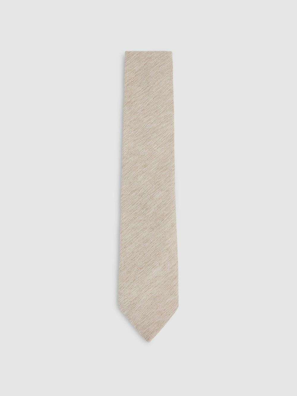 Wool-Silk Textured Tie Oatmeal | Mens
