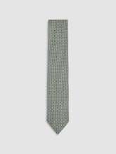 Silk Geometric-Chain Print Tie Sage | Mens