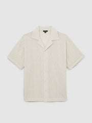 Cotton-Blend Crochet Shirt Off White | Mens