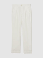 | Ché Linen Wide-Leg Trousers White | Mens
