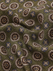 Silk Medallion Paisley Pocket Square Sage | Mens