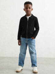3-9 yrs Knitted Zip-Through Cardigan Black | Children