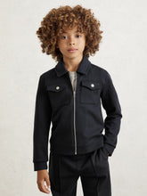 3-9 yrs Interlock Zip Through Overshirt Navy Blue | Children