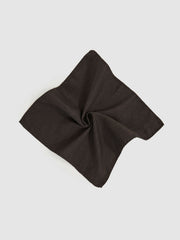 Silk Blend Herringbone Pocket Square Chocolate Brown | Mens
