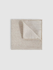Wool Silk Textured Pocket Square Oatmeal | Mens