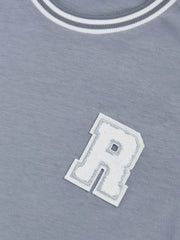 3-9 yrs Cotton Letter Patch T-Shirt Airforce Blue | Children