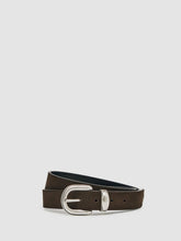 Suede Western-Style Belt Dark Brown | Mens