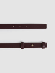 Leather Square Hinge Belt Burgundy | Womens