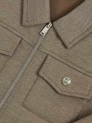 13-14 yrs Interlock Zip-Through Overshirt Taupe Brown | Children