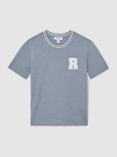 13-14 yrs Cotton Letter Patch T-Shirt Airforce Blue | Children