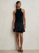 Ruffle-Hem Mini Skirt Navy | Womens