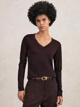 Jersey V-Neck Top Plum | Womens