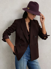 Wool Fedora Hat Burgundy | Womens