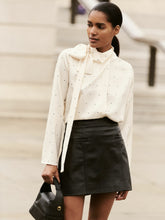 Leather Welt-Pocket Mini Skirt Black | Womens