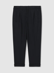 9-13 yrs Relaxed-Fit Pleated Tapered Trousers Navy | Children