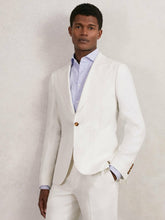 Slim Fit Lyocell Linen Single Breasted Suit Blazer White | Mens