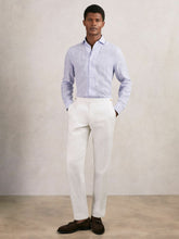 Slim Fit Lyocell Linen Suit Trousers White | Mens